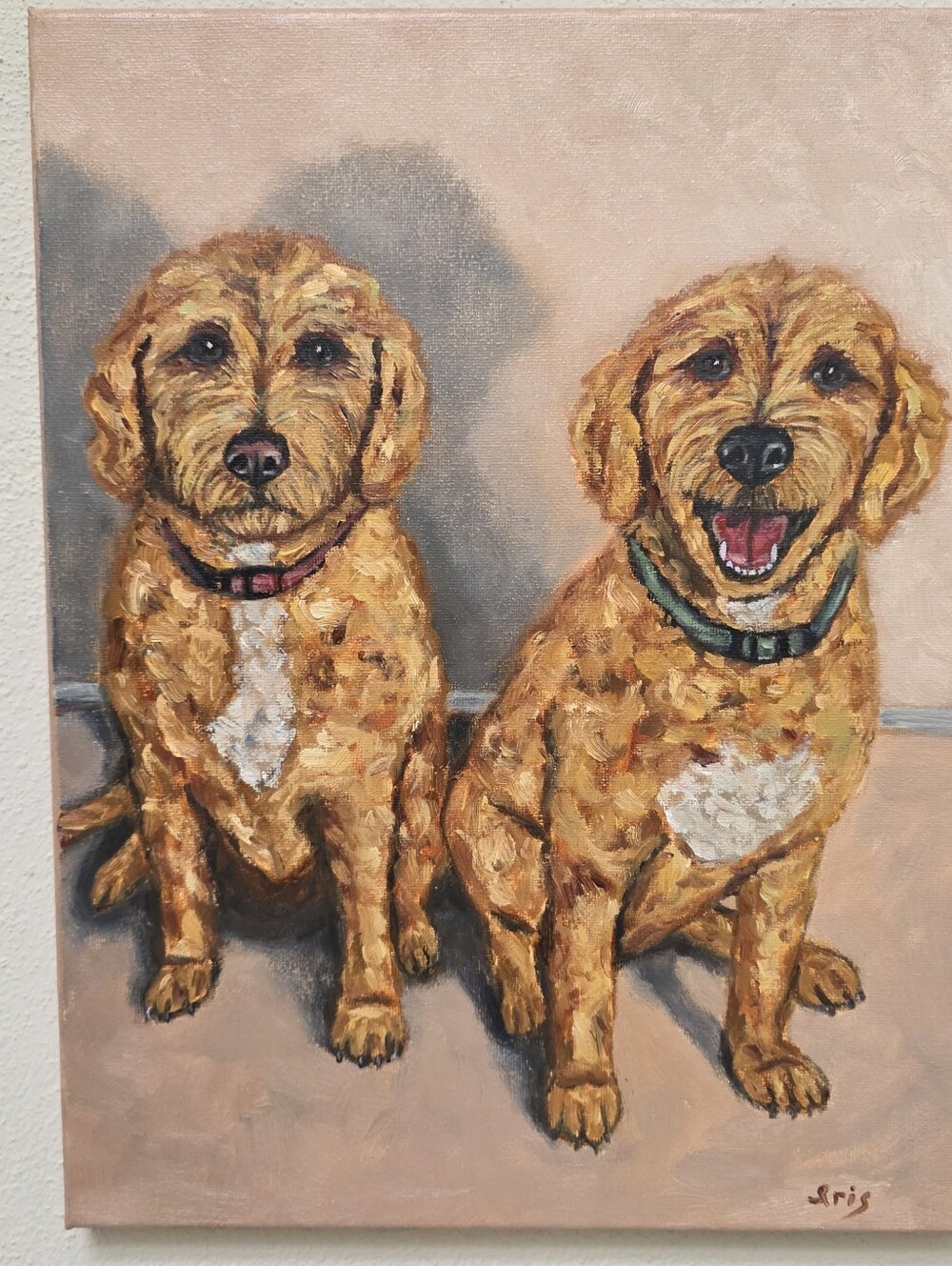 Abstract oil Painting cute Dogs, Custom Work